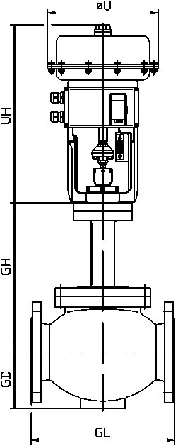 Weights and dimensions of G115 Series Cryogenic Control Valve