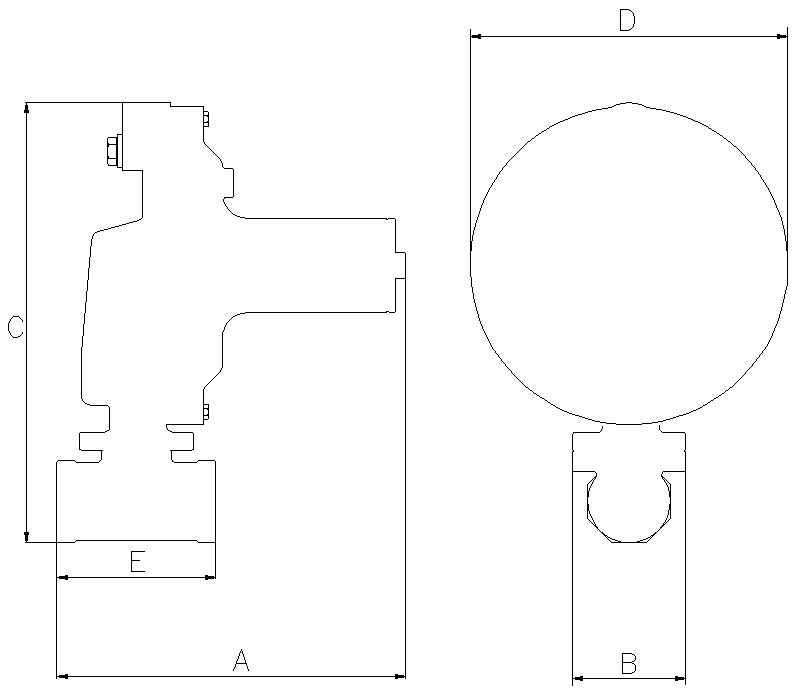 Sectional Drawing of R640 Series Self Operated Control Valve