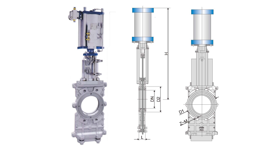 Main Connection Dimensions of Knife Gate Valve