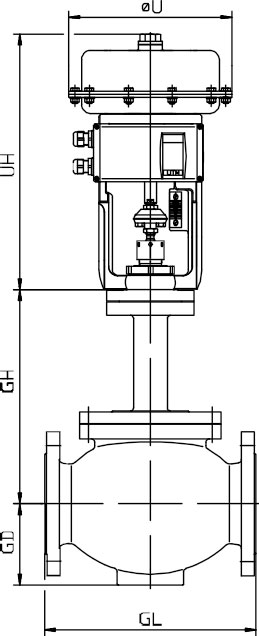 Weights and Dimensions of G110 Series Jacketed Control Valve